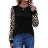 image:imageWIHOLL Long Sleeve Shirts for Women Fall Fashion Tops Trendy Color Block  Winter Clothing 2026 Lightweight Soft Loose Fit Business CasualLeopard Black