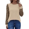 image:imageWIHOLL Long Sleeve Shirts for Women Fall Fashion Tops Trendy Color Block  Winter Clothing 2026 Lightweight Soft Loose Fit Business CasualLeopard Khaki