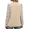 image:imageWIHOLL Long Sleeve Shirts for Women Fall Fashion Tops Trendy Color Block  Winter Clothing 2026 Lightweight Soft Loose Fit Business CasualPlaid Beige