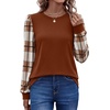 image:imageWIHOLL Long Sleeve Shirts for Women Fall Fashion Tops Trendy Color Block  Winter Clothing 2026 Lightweight Soft Loose Fit Business CasualPlaid Caramel