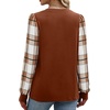 image:imageWIHOLL Long Sleeve Shirts for Women Fall Fashion Tops Trendy Color Block  Winter Clothing 2026 Lightweight Soft Loose Fit Business CasualPlaid Caramel