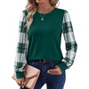 image:imageWIHOLL Long Sleeve Shirts for Women Fall Fashion Tops Trendy Color Block  Winter Clothing 2026 Lightweight Soft Loose Fit Business CasualPlaid Green