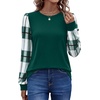 image:imageWIHOLL Long Sleeve Shirts for Women Fall Fashion Tops Trendy Color Block  Winter Clothing 2026 Lightweight Soft Loose Fit Business CasualPlaid Green