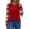 image:imageWIHOLL Long Sleeve Shirts for Women Fall Fashion Tops Trendy Color Block  Winter Clothing 2026 Lightweight Soft Loose Fit Business CasualPlaid Red