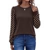 image:imageWIHOLL Long Sleeve Shirts for Women Fall Fashion Tops Trendy Color Block  Winter Clothing 2026 Lightweight Soft Loose Fit Business CasualPolka Dot Brown