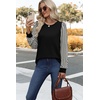 image:imageWIHOLL Long Sleeve Shirts for Women Fall Fashion Tops Trendy Color Block  Winter Clothing 2026 Lightweight Soft Loose Fit Business CasualStriped Black Beige