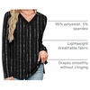 image:imageWIHOLL Long Sleeve Shirts for Women V Neck Casual Tops V Neck Fall Clothes 2025 FashionB  Stripe Black