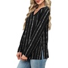 image:imageWIHOLL Long Sleeve Shirts for Women V Neck Casual Tops V Neck Fall Clothes 2025 FashionB  Stripe Black