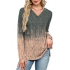 image:imageWIHOLL Long Sleeve Shirts for Women V Neck Casual Tops V Neck Fall Clothes 2025 FashionB  Tiedye Coral