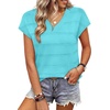 image:imageWIHOLL Short Sleeve Sweater for Women V Neck Trendy Summer Tops 2026 Spring Fashion Clothing Business Casual OutfitsAqua