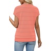 image:imageWIHOLL Short Sleeve Sweater for Women V Neck Trendy Summer Tops 2026 Spring Fashion Clothing Business Casual OutfitsCoral