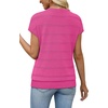 image:imageWIHOLL Short Sleeve Sweater for Women V Neck Trendy Summer Tops 2026 Spring Fashion Clothing Business Casual OutfitsHot Pink