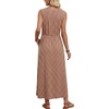 image:imageWIHOLL Summer Dresses for Women 2026 Maxi Dresses Long Flowy A Line Sleeveless Sundresses with PocketsBrown Gingham