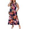 image:imageWIHOLL Summer Dresses for Women 2026 Maxi Dresses Long Flowy A Line Sleeveless Sundresses with PocketsFloral Navy Pink