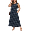 image:imageWIHOLL Summer Dresses for Women 2026 Maxi Dresses Long Flowy A Line Sleeveless Sundresses with PocketsNavy Polka Dot