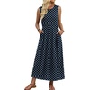 image:imageWIHOLL Summer Dresses for Women 2026 Maxi Dresses Long Flowy A Line Sleeveless Sundresses with PocketsNavy Polka Dot