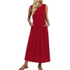 image:imageWIHOLL Summer Dresses for Women 2026 Maxi Dresses Long Flowy A Line Sleeveless Sundresses with PocketsRed