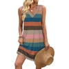 image:imageWIHOLL Summer Dresses for Women Beach Vacation Clothes Sundress Dress Hawaiian Boho Dresses Fashion Travel Cruise OutfitsColorful Stripe