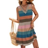 image:imageWIHOLL Summer Dresses for Women Beach Vacation Clothes Sundress Dress Hawaiian Boho Dresses Fashion Travel Cruise OutfitsColorful Stripe