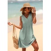 image:imageWIHOLL Summer Dresses for Women Beach Vacation Clothes Sundress Dress Hawaiian Boho Dresses Fashion Travel Cruise OutfitsGreen Floral