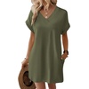 image:imageWIHOLL Summer Dresses for Women Casual Tshirt Dress Midi Dresses Fashion Beach Vacation Clothes0green