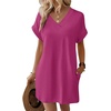 image:imageWIHOLL Summer Dresses for Women Casual Tshirt Dress Midi Dresses Fashion Beach Vacation Clothes0hot Pink