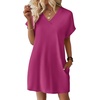 image:imageWIHOLL Summer Dresses for Women Casual Tshirt Dress Midi Dresses Fashion Beach Vacation Clothes0hot Pink