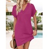 image:imageWIHOLL Summer Dresses for Women Casual Tshirt Dress Midi Dresses Fashion Beach Vacation Clothes0hot Pink
