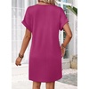 image:imageWIHOLL Summer Dresses for Women Casual Tshirt Dress Midi Dresses Fashion Beach Vacation Clothes0hot Pink