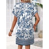 image:imageWIHOLL Summer Dresses for Women Casual Tshirt Dress Midi Dresses Fashion Beach Vacation Clothes1blue White Ethnic