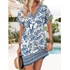 image:imageWIHOLL Summer Dresses for Women Casual Tshirt Dress Midi Dresses Fashion Beach Vacation Clothes1blue White Ethnic