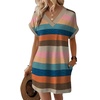 image:imageWIHOLL Summer Dresses for Women Casual Tshirt Dress Midi Dresses Fashion Beach Vacation Clothes1colorful Stripe