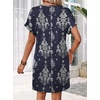 image:imageWIHOLL Summer Dresses for Women Casual Tshirt Dress Midi Dresses Fashion Beach Vacation Clothes1navy Ethnic Print