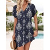 image:imageWIHOLL Summer Dresses for Women Casual Tshirt Dress Midi Dresses Fashion Beach Vacation Clothes1navy Ethnic Print