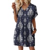 image:imageWIHOLL Summer Dresses for Women Casual Tshirt Dress Midi Dresses Fashion Beach Vacation Clothes1navy Ethnic Print