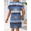 image:imageWIHOLL Summer Dresses for Women Casual Tshirt Dress Midi Dresses Fashion Beach Vacation Clothes2blue Gray Stripe