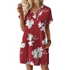 image:imageWIHOLL Summer Dresses for Women Casual Tshirt Dress Midi Dresses Fashion Beach Vacation Clothes3red Lily Print