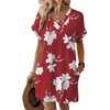 image:imageWIHOLL Summer Dresses for Women Casual Tshirt Dress Midi Dresses Fashion Beach Vacation Clothes3red Lily Print