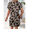 image:imageWIHOLL Summer Dresses for Women Casual Tshirt Dress Midi Dresses Fashion Beach Vacation Clothes4beige Leopard
