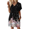 image:imageWIHOLL Summer Dresses for Women Casual Tshirt Dress Midi Dresses Fashion Beach Vacation ClothesBlack Ditsy Floral