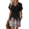 image:imageWIHOLL Summer Dresses for Women Casual Tshirt Dress Midi Dresses Fashion Beach Vacation ClothesBlack Ditsy Floral