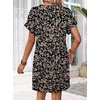 image:imageWIHOLL Summer Dresses for Women Casual Tshirt Dress Midi Dresses Fashion Beach Vacation ClothesBlack Floral Print
