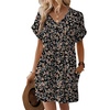 image:imageWIHOLL Summer Dresses for Women Casual Tshirt Dress Midi Dresses Fashion Beach Vacation ClothesBlack Floral Print