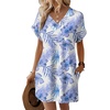 image:imageWIHOLL Summer Dresses for Women Casual Tshirt Dress Midi Dresses Fashion Beach Vacation ClothesBlue Leaf Floral