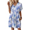image:imageWIHOLL Summer Dresses for Women Casual Tshirt Dress Midi Dresses Fashion Beach Vacation ClothesBlue Leaf Floral
