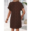 image:imageWIHOLL Summer Dresses for Women Casual Tshirt Dress Midi Dresses Fashion Beach Vacation ClothesBrown Polka Dots