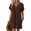 image:imageWIHOLL Summer Dresses for Women Casual Tshirt Dress Midi Dresses Fashion Beach Vacation ClothesBrown Polka Dots