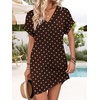 image:imageWIHOLL Summer Dresses for Women Casual Tshirt Dress Midi Dresses Fashion Beach Vacation ClothesBrown Polka Dots