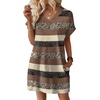image:imageWIHOLL Summer Dresses for Women Casual Tshirt Dress Midi Dresses Fashion Beach Vacation ClothesBrown Stripe