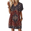 image:imageWIHOLL Summer Dresses for Women Casual Tshirt Dress Midi Dresses Fashion Beach Vacation ClothesCrimson Ethnic